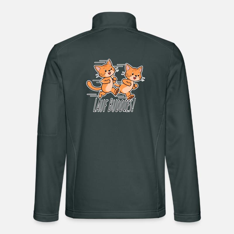 Courez, les amis ! Équipe de course de chats mignonne ! Veste en tissu softshell Unisexe