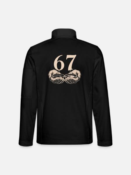 Drôle 67 Meme Mains Gen Alpha Humour - Veste en tissu softshell Unisexe - noir - Dos