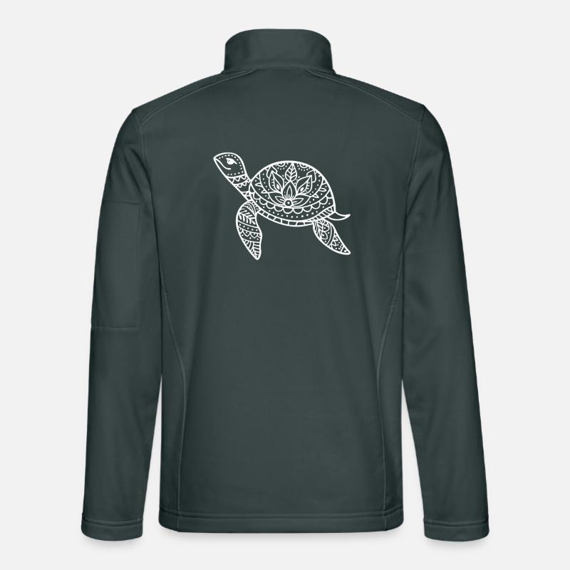 Boho turtle with pattern shell Unisex Softshell Jacket