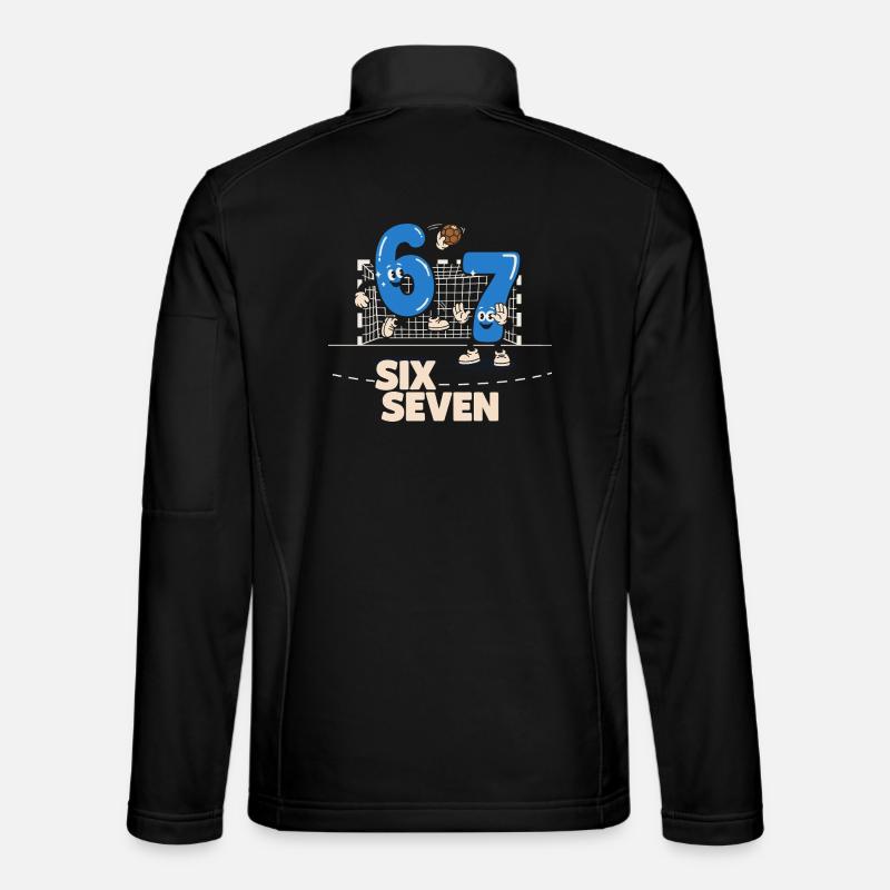 67 Six Seven meme Handball - Lustiges Geschenk - Unisex Softshelljacke - Schwarz