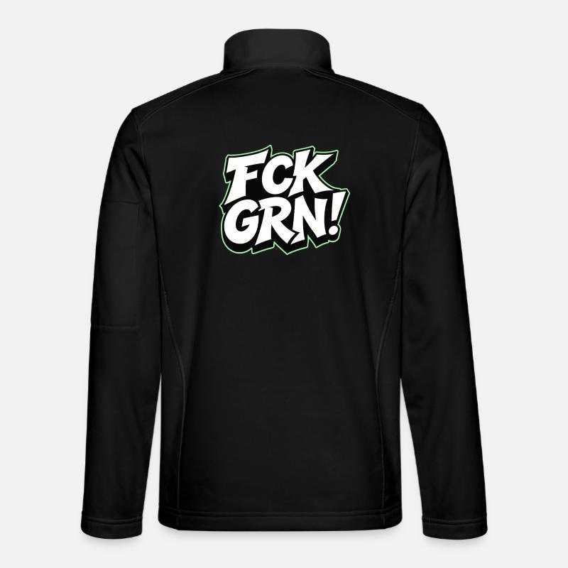 FCK GRN Statement lettering - Unisex Softshell Jacket - black