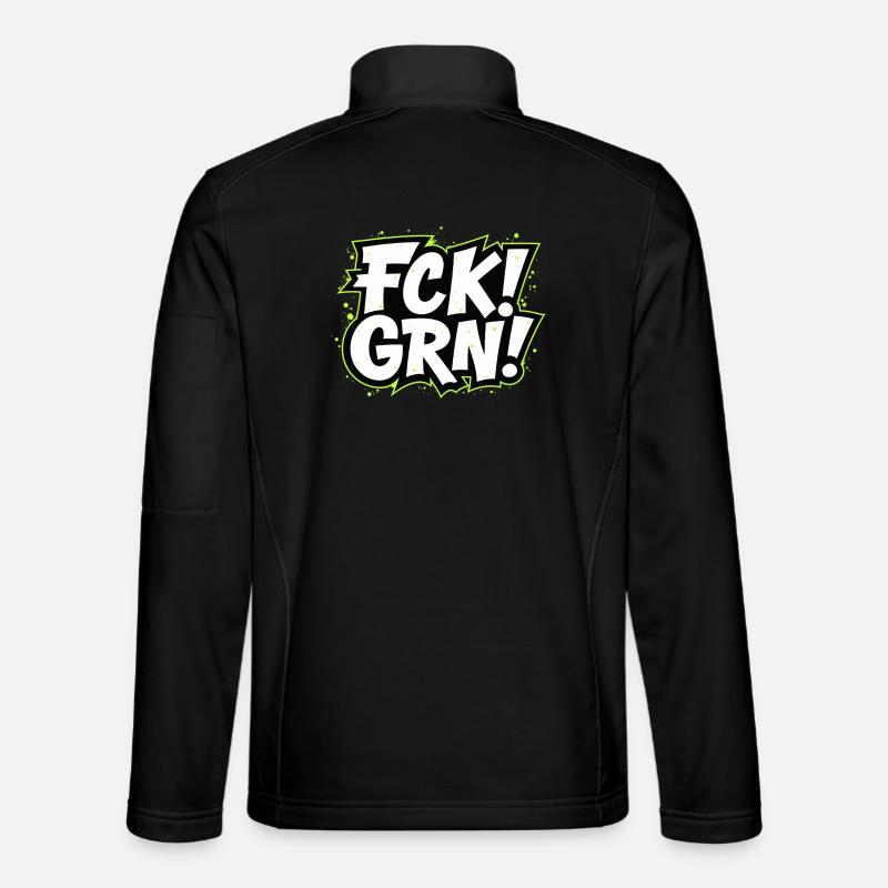 FCK GRN Statement lettering - Unisex Softshell Jacket - black