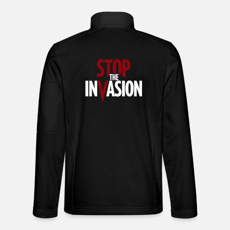 Stop The Invasion Against Aggression - Unisex Softshell Jacket - black