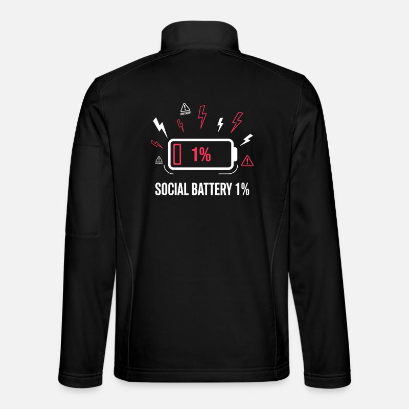 Social Battery 1% Akku - Unisex Softshelljacke - Schwarz