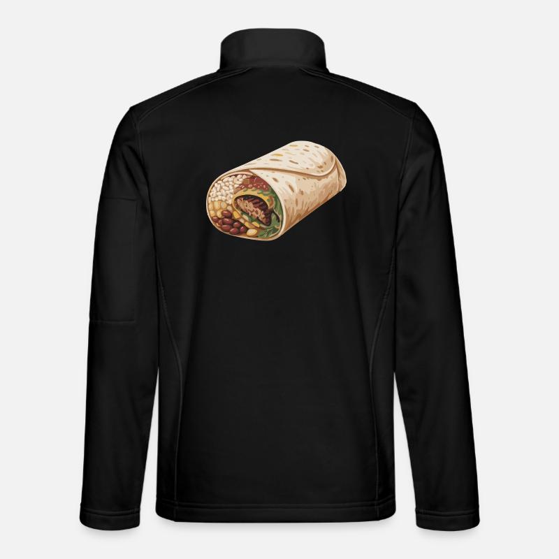 Burrito Wrap Illustration - Unisex Softshell Jacket - black