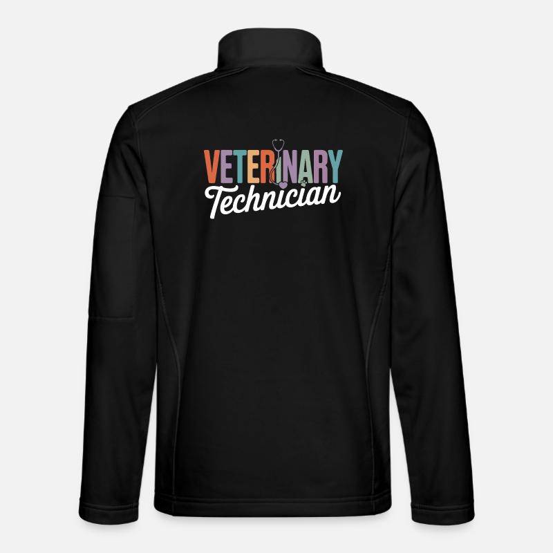 Veterinary Technician Rainbow Logo - Unisex Softshell Jacket - black
