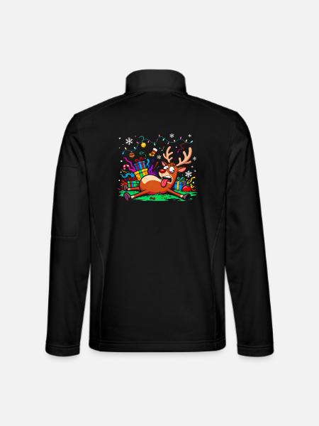 Christmas grouch reindeer funny annoyed exhausted - Unisex Softshell Jacket - black