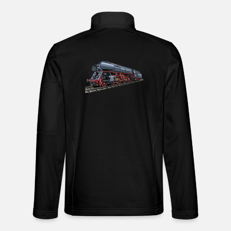 Dampflok im Retro-Look 01 519 - Unisex Softshelljacke - Schwarz