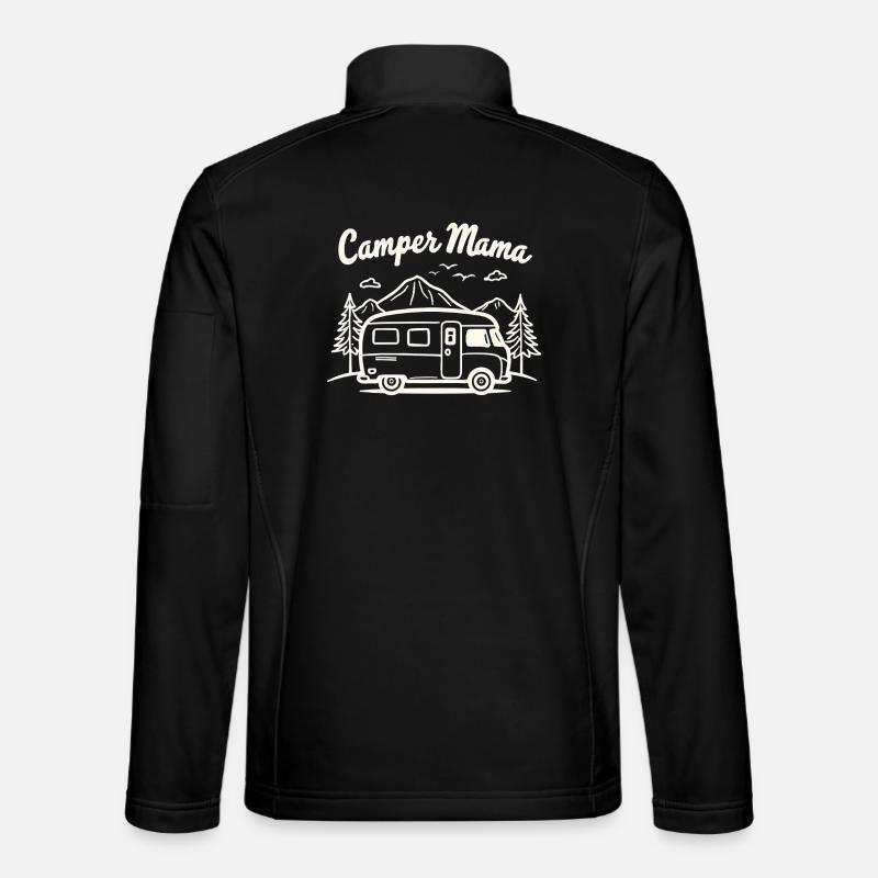 Camper Mom Adventure Mountains Camper - Unisex Softshell Jacket - black