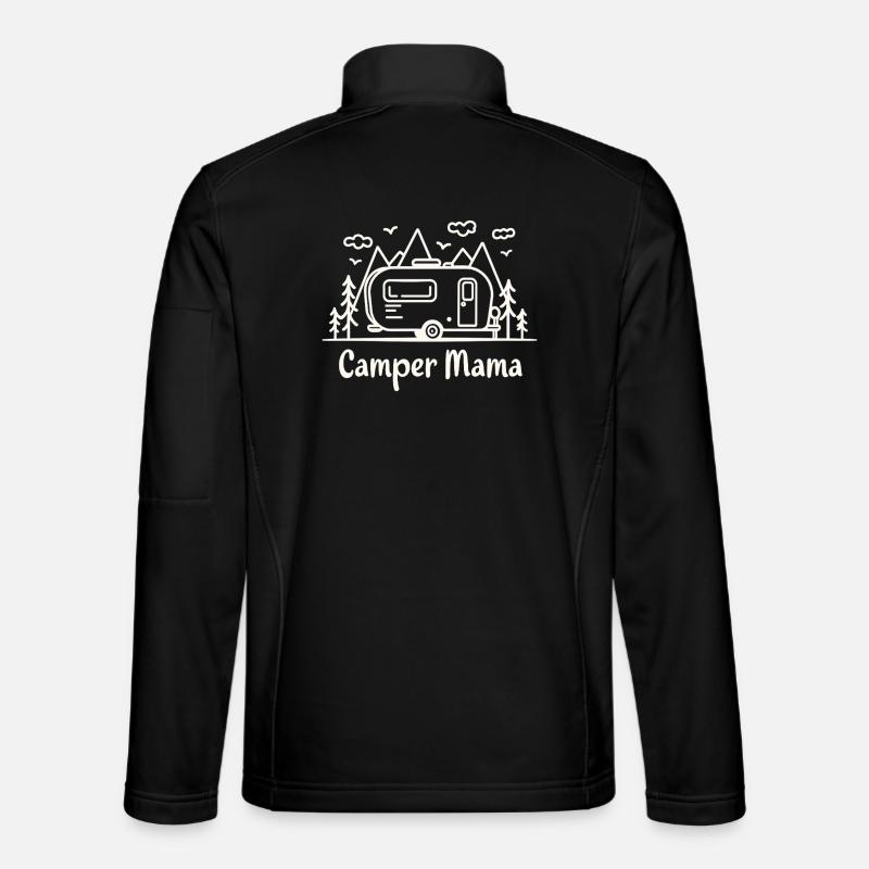 Camper Mom Adventure Mountains Camper - Unisex Softshell Jacket - black