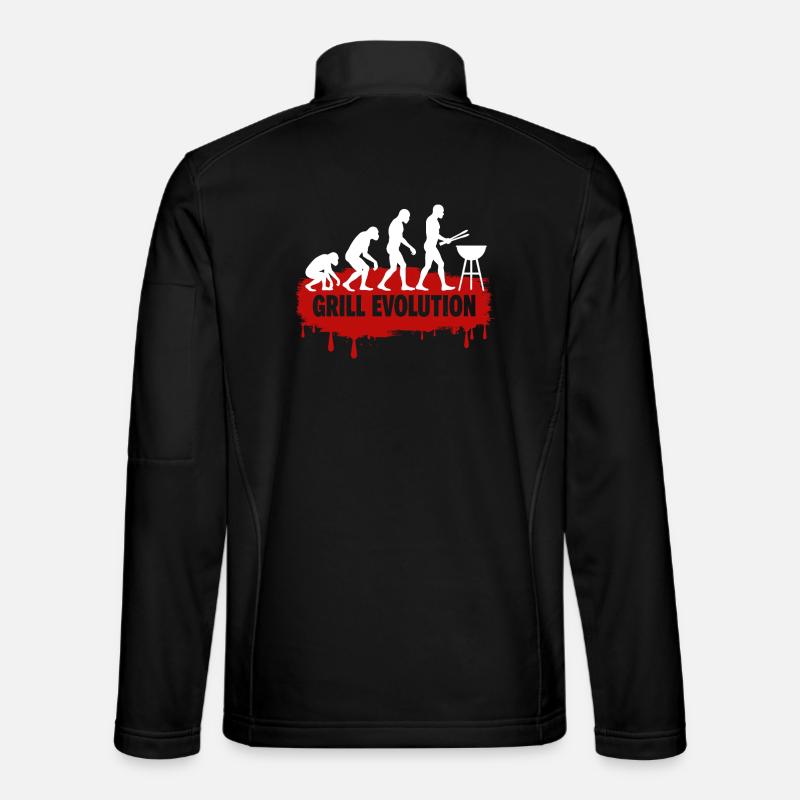Grill Evolution Funny Grill Master Saying - Unisex Softshell Jacket - black