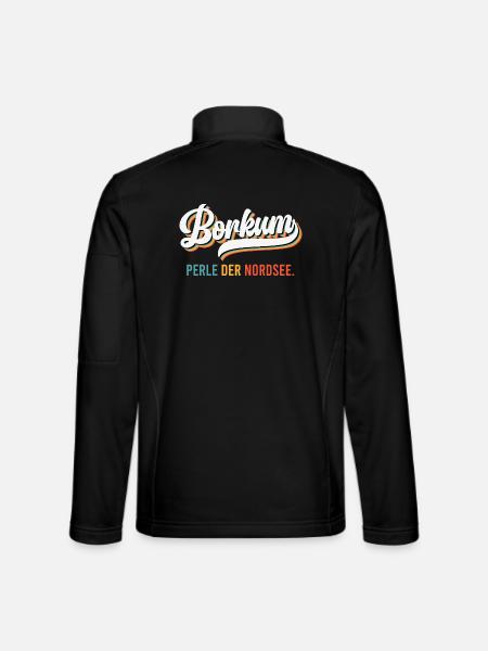 Borkumer Insel BORKUM DIE PERLE DER NORDSEE Lustig - Unisex Softshelljacke - Schwarz - Hinten