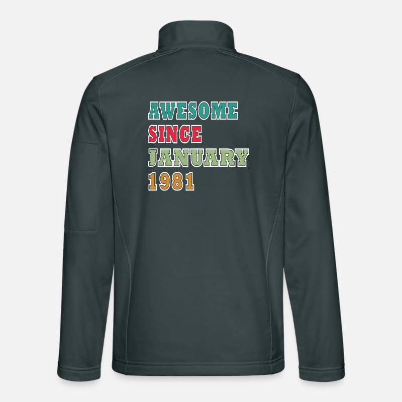 45e anniversaire Millésime de janvier 1981 Veste en tissu softshell Unisexe
