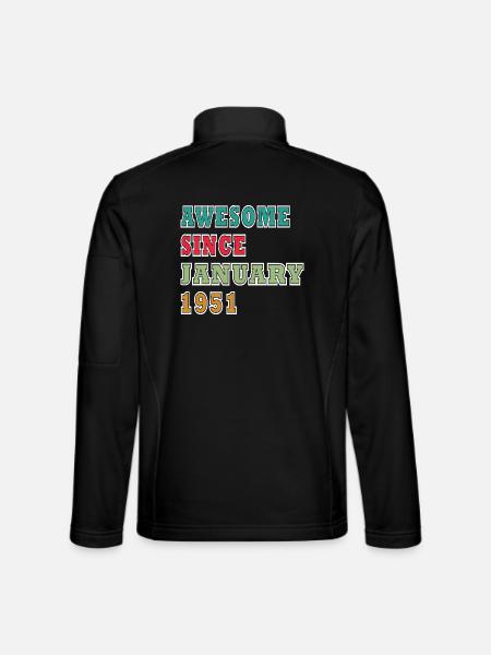 Vintage 1951 Jubiläum Druck - Unisex Softshelljacke - Schwarz - Hinten