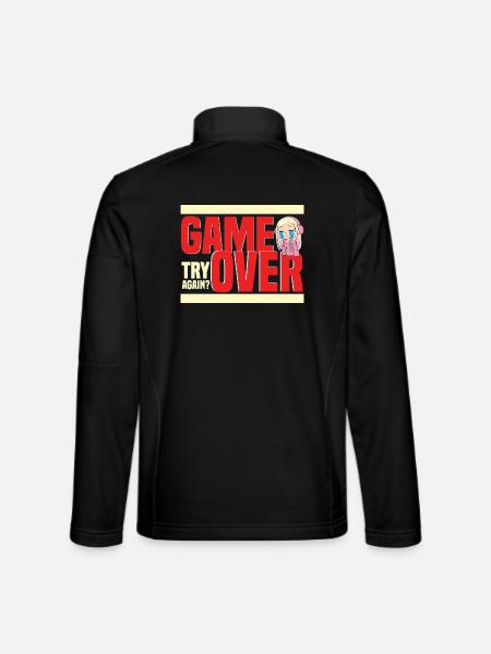 Un humour rétro de game over encore ? - Veste en tissu softshell Unisexe - noir - Dos