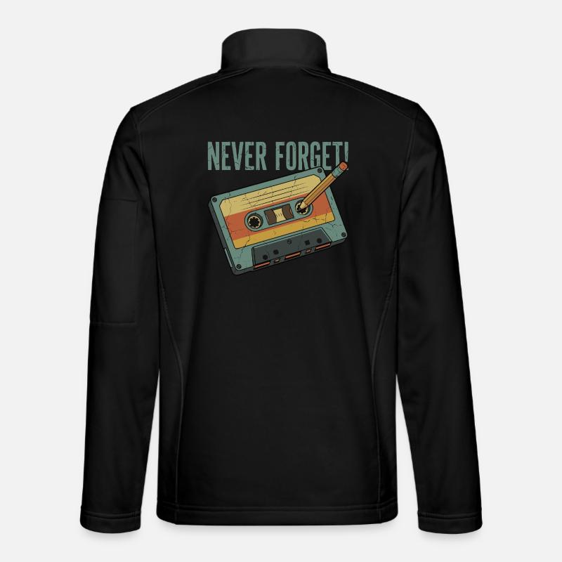 Never Forget – Retro Kassette & Bleistift Design Unisex Softshelljacke