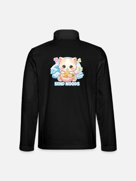 Ramen Cat Kanagawa - Unisex Softshell Jacket - black