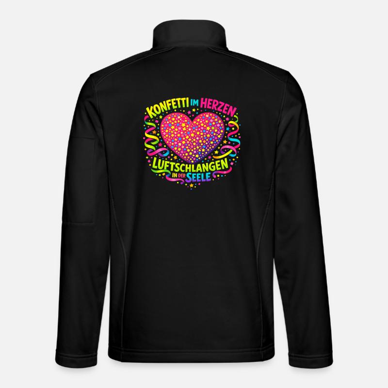 Carnival Confetti Heart - Carnival Party Happiness - Unisex Softshell Jacket - black