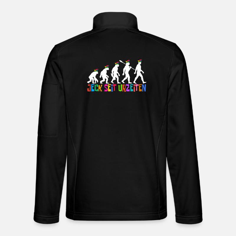 Jeck seit Urzeiten | Evolution Narren, Fastnacht - Unisex Softshelljacke - Schwarz