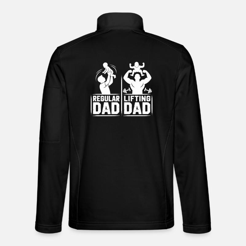 Dadkraft Doppelbild: Normaler vs Kraftdad - Unisex Softshelljacke - Schwarz