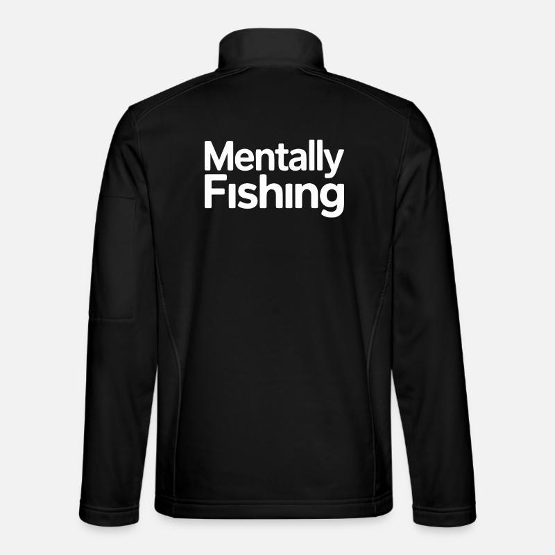 Conception humoristique de pêche mentale - Veste en tissu softshell Unisexe - noir
