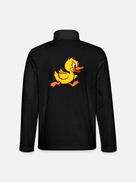 Rennende Ente Baby Duck Duckling Entchen Entlein - Unisex Softshelljacke - Schwarz - Hinten