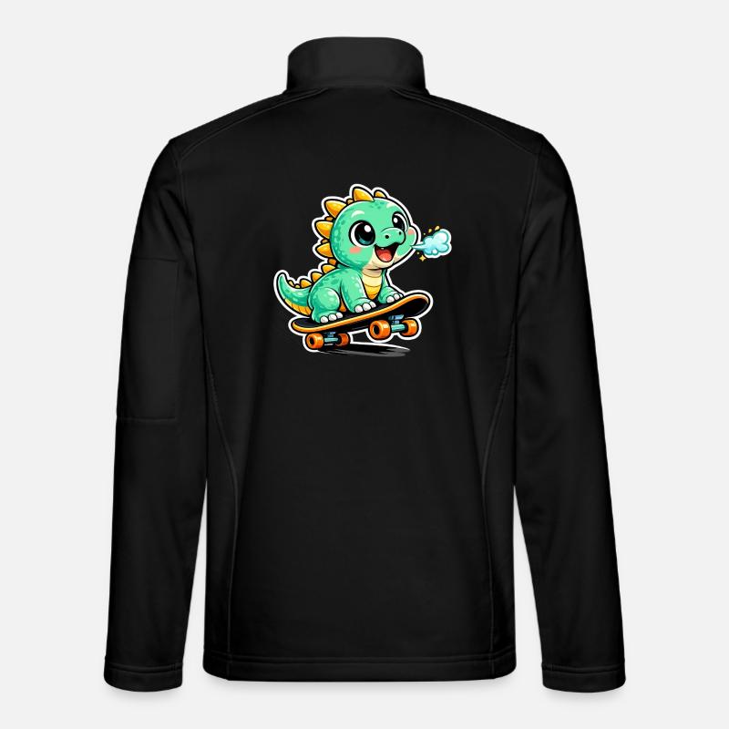 Héros du skateboard Dino vert - Veste en tissu softshell Unisexe - noir