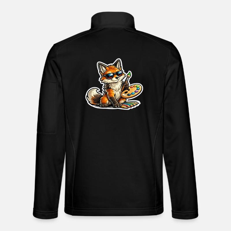 Peintre renard coquin avec palette - Veste en tissu softshell Unisexe - noir