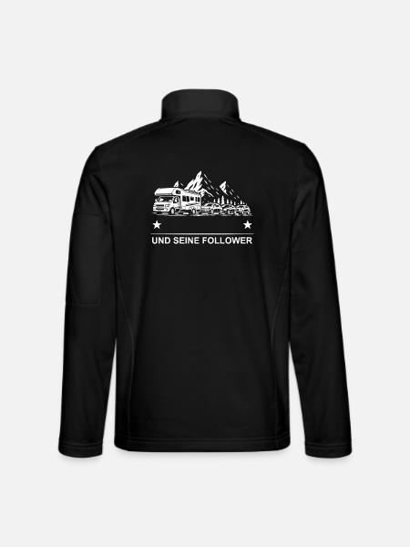 Bergroute mit Followers - Unisex Softshelljacke - Schwarz
