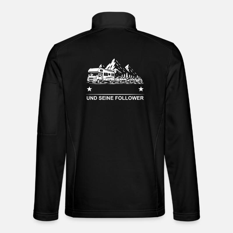 Bergroute mit Followers - Unisex Softshelljacke - Schwarz