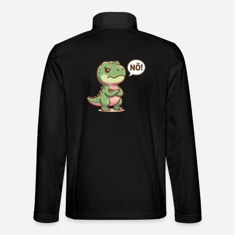 Cute dinosaur Nope funny saying - Unisex Softshell Jacket - black