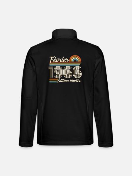 Nées en Février 1966 | 60ème Anniversaire - Veste en tissu softshell Unisexe - noir