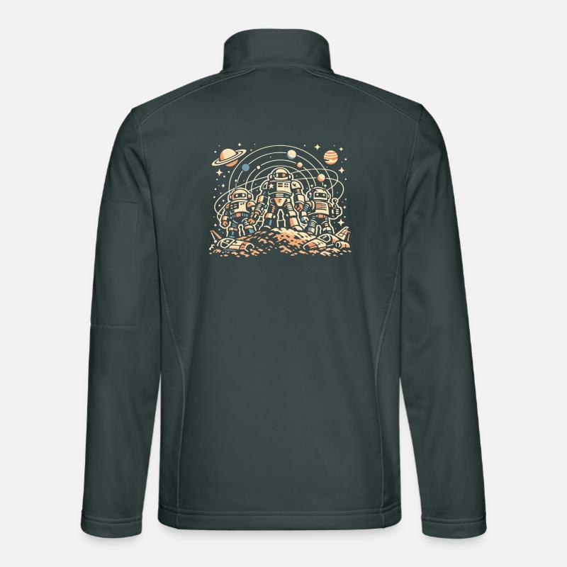 Moon Soil Astronauts Robot Trio Unisex Softshell Jacket