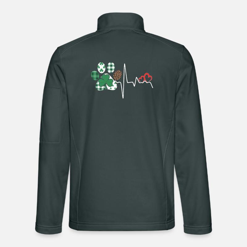 Clover Heart Pattern Mix Unisex Softshell Jacket
