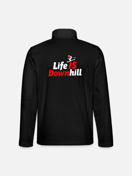 La vie, c’est le ski alpin, les sports d’hiver en montagne - Veste en tissu softshell Unisexe - noir - Dos