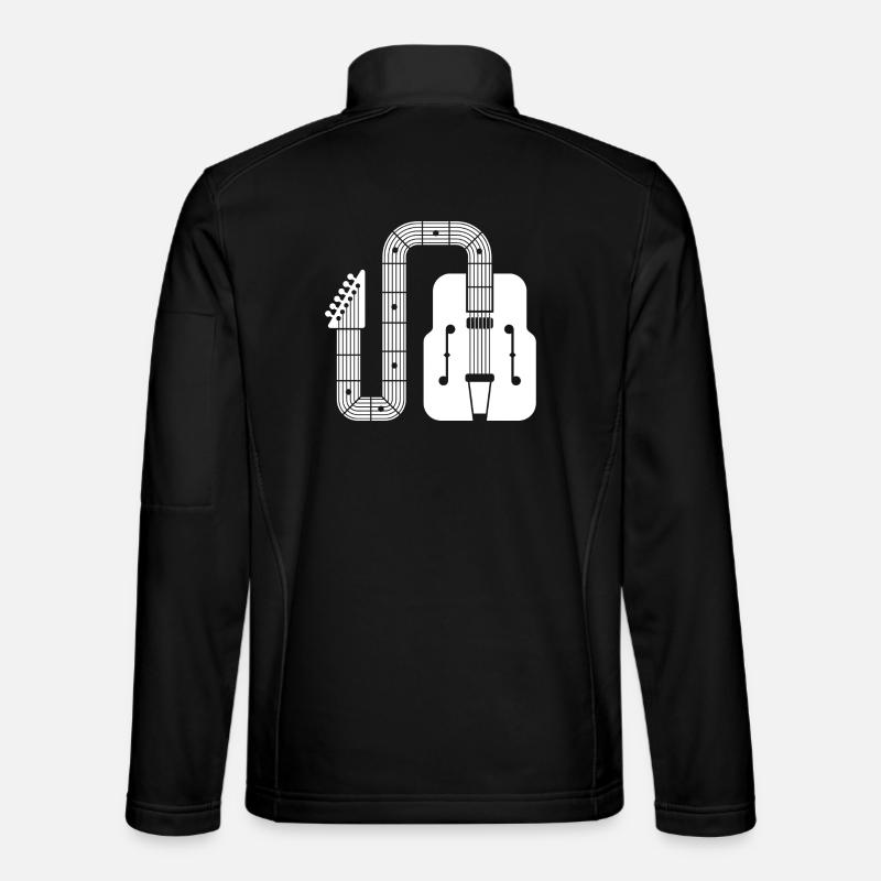 Forme abstraite Guitare rétro - Veste en tissu softshell Unisexe - noir