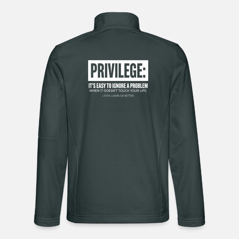 Déclaration de privilège Typographie Motif du texte Veste en tissu softshell Unisexe