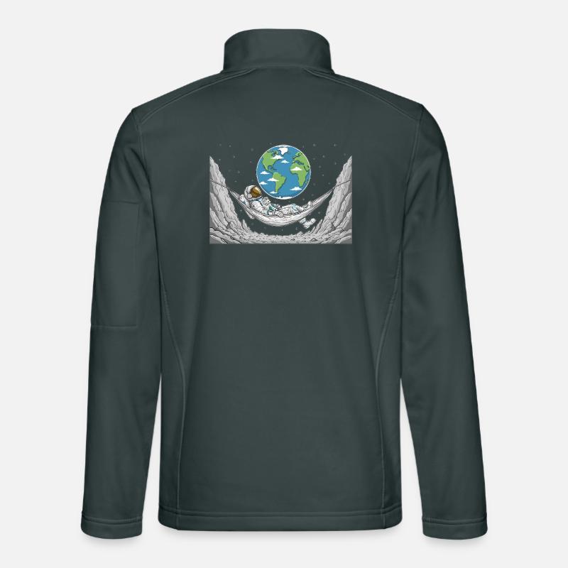Astronaute Espace Hamac Lune Terre Repos Veste en tissu softshell Unisexe