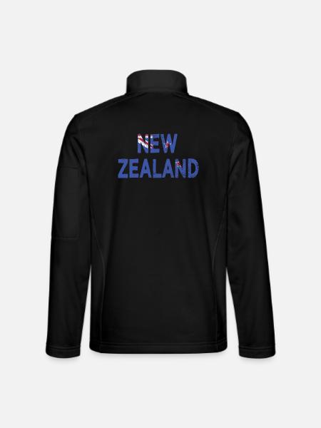 New Zealand Logo New Zealand Flag Of New Zealand - Unisex Softshell Jacket - black - Back