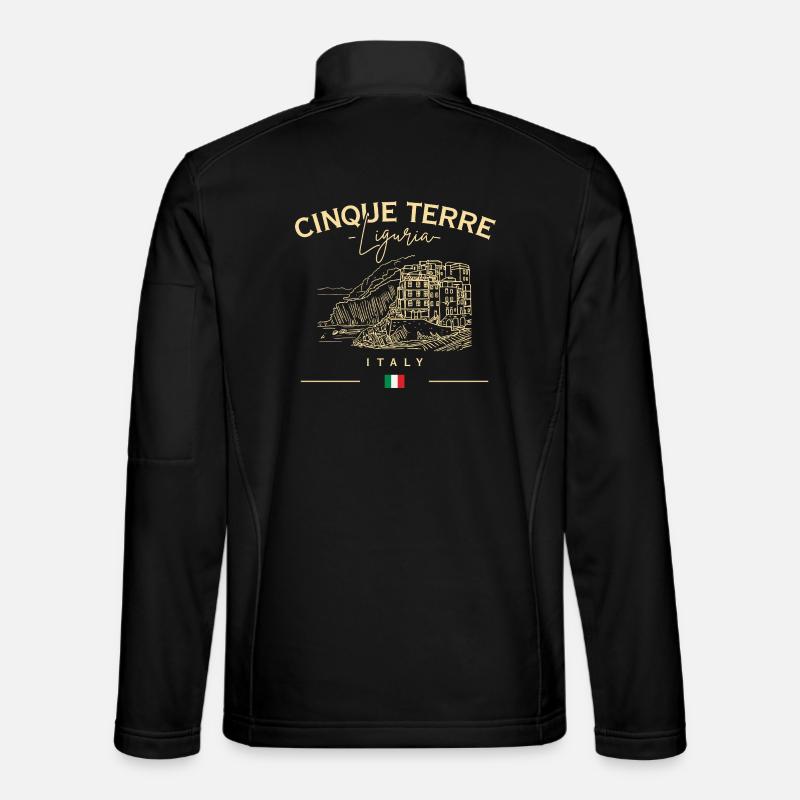 Cinque Terre Coastal Sketch - Unisex Softshell Jacket - black