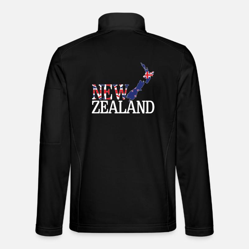 New Zealand Land Map - Unisex Softshell Jacket - black