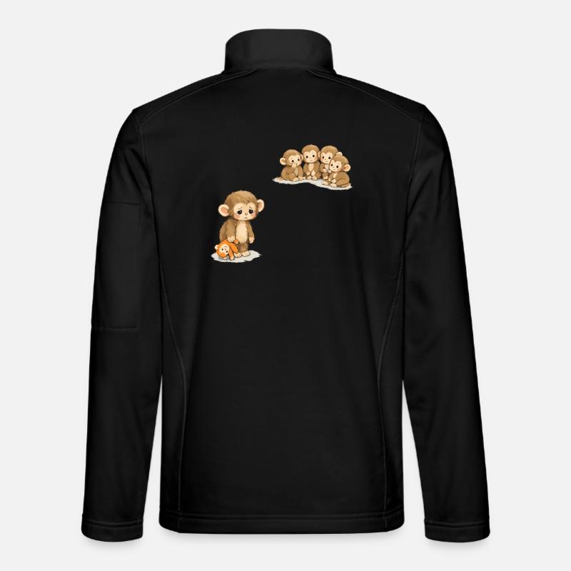 Baby Monkey Punch - Viral Sad Monkey - Unisex Softshell Jacket - black