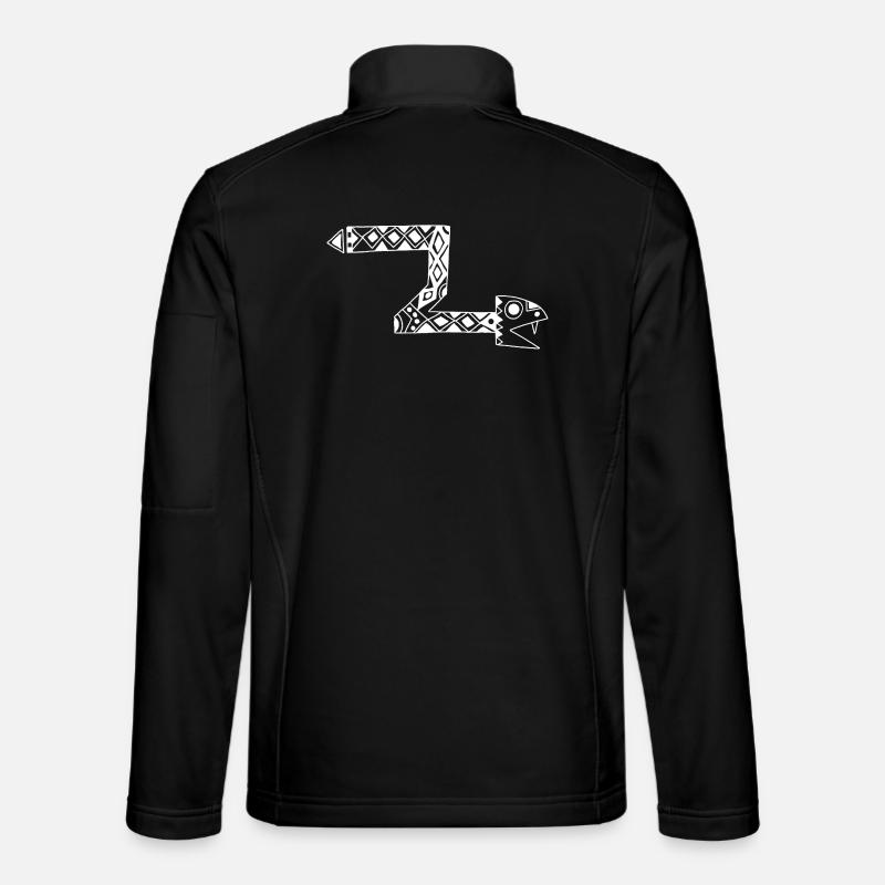 White Totem Snake - Unisex Softshell Jacket - black