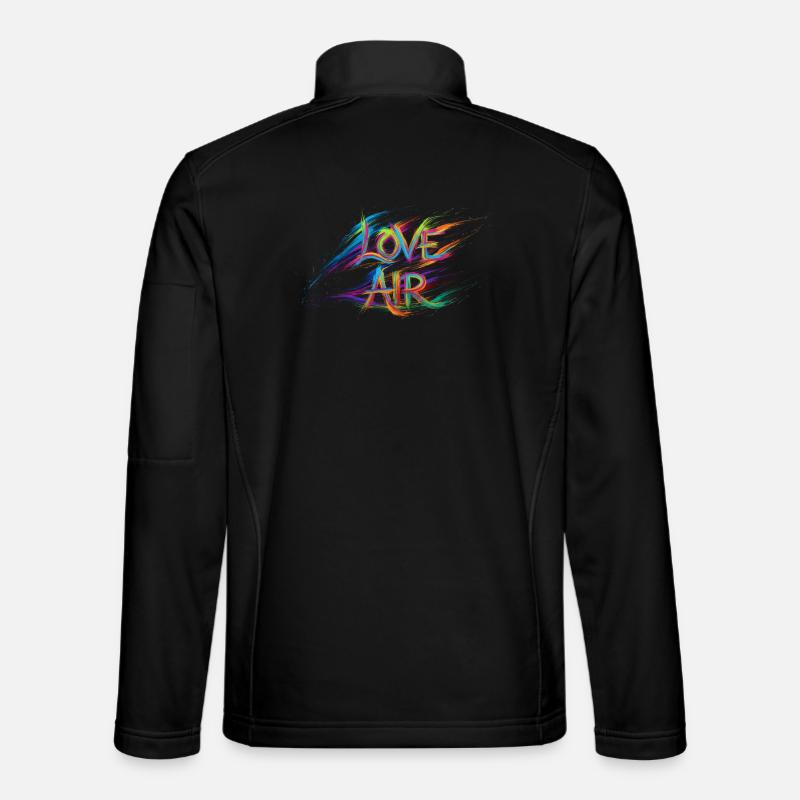 Farbenfrohe Liebesluft-Text-Gemälde - Unisex Softshelljacke - Schwarz