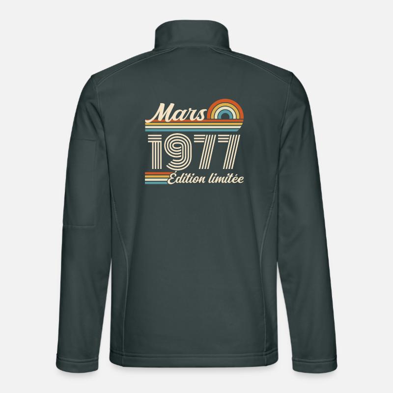 49th Birthday Gift - Born in March 1977 Unisex Softshell Jacket