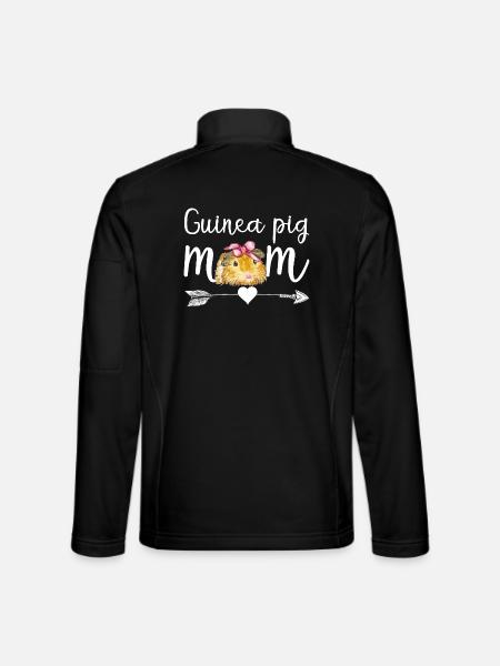 Guinea Pig Mom Cute Pet Lover Shirt - Unisex Softshell Jacket - black - Back
