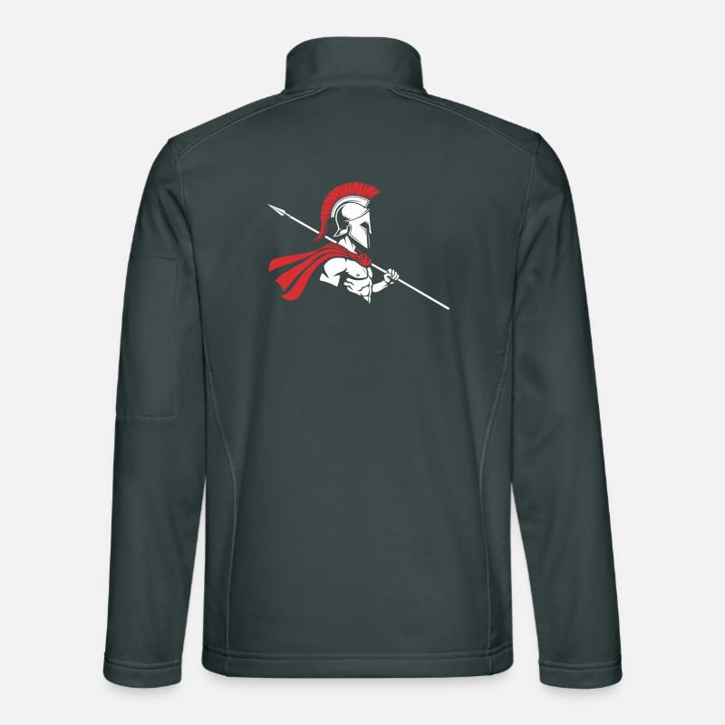 Spartan Profile Spear Logo Mascot Warrior Unisex Softshell Jacket