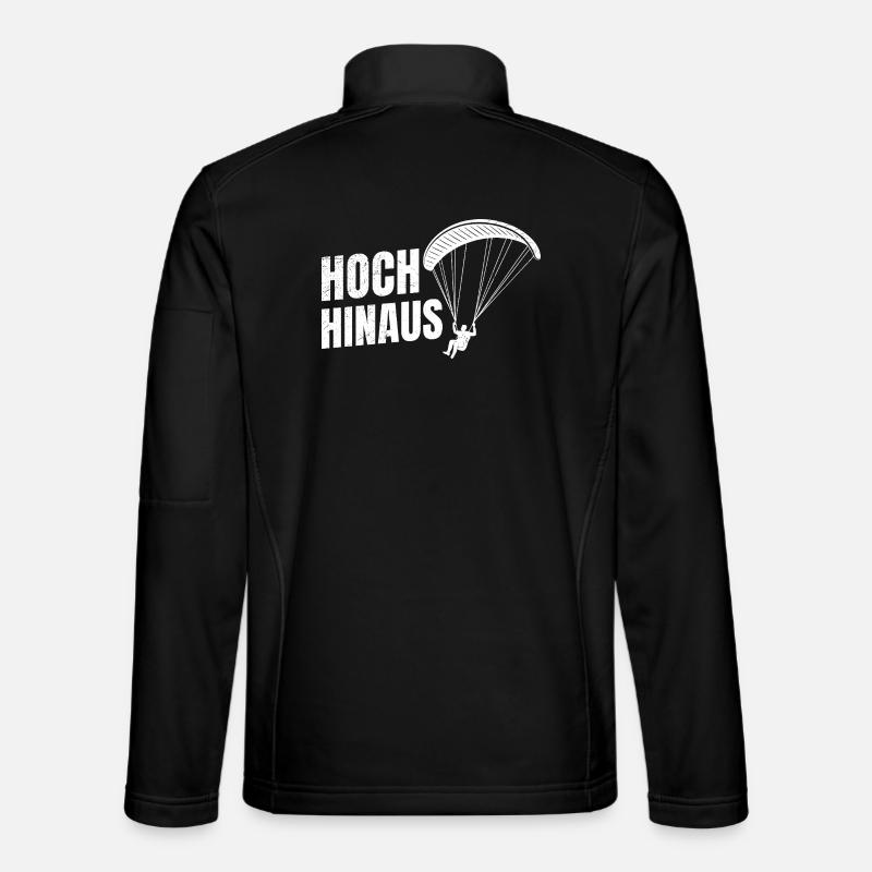 Paraglider Gift HIGH UP FUNNY - Unisex Softshell Jacket - black