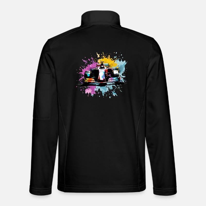 Bunte Splash Art Rush Rennfahrer-Rennen - Unisex Softshelljacke - Schwarz