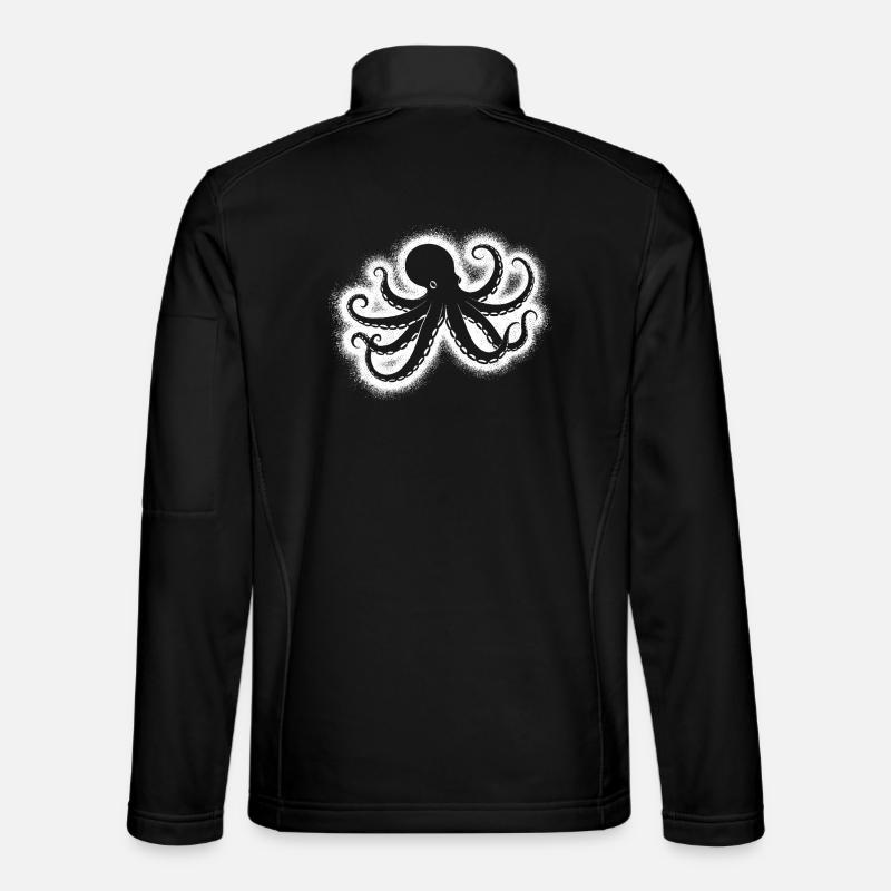 Octopus Men's Children's Boys Octopus - Unisex Softshell Jacket - black